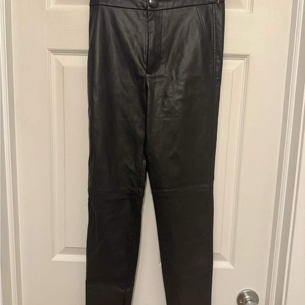 Zara Small Black Faux Leather Pants
